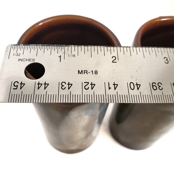 Vintage70s Caffe D'Vita Stoneware Drip Glaze Espresso Demitasse Cups 4 oz - Picture 8 of 8